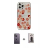 MARSİLYAN™- iPhone 13 Pro Max Kılıf Eksen Asil Prime - Siyah Bilvis Hayalet Cam Ekran Koruyucu + Neon Fosforlu Kamera Lens - BZ