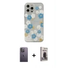 MARSİLYAN™- iPhone 13 Pro Max Kılıf Eksen Asil Prime - Siyah Bilvis Hayalet Cam Ekran Koruyucu + Neon Fosforlu Kamera Lens - BZ