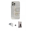 MARSİLYAN™- iPhone 13 Pro Max Kılıf Eksen Asil Prime - Siyah Bilvis Hayalet Cam Ekran Koruyucu + Pers Alüminyum Kamera Lens - SABE