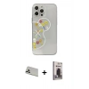 MARSİLYAN™- iPhone 13 Pro Max Kılıf Eksen Asil Prime - Siyah Bilvis Hayalet Cam Ekran Koruyucu + Rainbow Kamera Lens Koruma Cam - BZ
