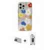 MARSİLYAN™- iPhone 13 Pro Max Kılıf Eksen Asil Prime - Siyah Bilvis Hayalet Cam Ekran Koruyucu + Rainbow Kamera Lens Koruma Cam - MI