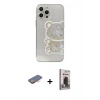 MARSİLYAN™- iPhone 13 Pro Max Kılıf Eksen Asil Prime - Siyah Bilvis Hayalet Cam Ekran Koruyucu + Renkli Kamera Lens Koruma Cam - TU