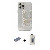 MARSİLYAN™- iPhone 13 Pro Max Kılıf Eksen Asil Prime - Siyah Bilvis Hayalet Cam Ekran Koruyucu + Renkli Kamera Lens Koruma Cam - MI