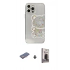 MARSİLYAN™- iPhone 13 Pro Max Kılıf Eksen Asil Prime - Siyah Bilvis Hayalet Cam Ekran Koruyucu + Renkli Kamera Lens Koruma Cam - PE