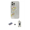 MARSİLYAN™- iPhone 13 Pro Max Kılıf Eksen Asil Prime - Siyah Bilvis Hayalet Cam Ekran Koruyucu + Renkli Kamera Lens Koruma Cam - TU