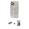 MARSİLYAN™- iPhone 13 Pro Max Kılıf Eksen Asil Prime - Siyah Bilvis Hayalet Cam Ekran Koruyucu + Sarı Renkli Kamera Lens Koruma Cam