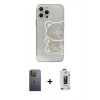 MARSİLYAN™- iPhone 13 Pro Max Kılıf Eksen Asil Prime - Siyah Bilvis Hayalet Cam Ekran Koruyucu + Neon Fosforlu Kamera Lens - YL