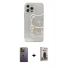 MARSİLYAN™- iPhone 13 Pro Max Kılıf Eksen Asil Prime - Siyah Bilvis Hayalet Cam Ekran Koruyucu + Neon Fosforlu Kamera Lens - YL