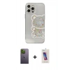 MARSİLYAN™- iPhone 13 Pro Max Kılıf Eksen Asil Prime - Siyah Joko 5D Cam + Neon Fosforlu Kamera Lens - YL