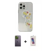 MARSİLYAN™- iPhone 13 Pro Max Kılıf Eksen Asil Prime - Siyah Joko 5D Cam + Neon Fosforlu Kamera Lens - YL