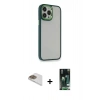 MARSİLYAN™- iPhone 13 Pro Max Kılıf Eksen Doku Prime - Şeffaf 360 Full Body Arka Koruyucu + Gold Pers Alüminyum Kamera Lens