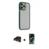 MARSİLYAN™- iPhone 13 Pro Max Kılıf Eksen Doku Prime - Şeffaf 360 Full Body Arka Koruyucu + Raze Metal Kamera Lens - GD