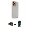 MARSİLYAN™- iPhone 13 Pro Max Kılıf Eksen Doku Prime - Şeffaf 360 Full Body Arka Koruyucu + Raze Metal Kamera Lens - GD