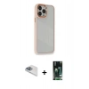 MARSİLYAN™- iPhone 13 Pro Max Kılıf Eksen Doku Prime - Şeffaf 360 Full Body Arka Koruyucu + Pers Alüminyum Kamera Lens - SABE
