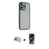 MARSİLYAN™- iPhone 13 Pro Max Kılıf Eksen Doku Prime - Şeffaf 360 Full Body Arka Koruyucu + Rainbow Kamera Lens Koruma Cam - MR