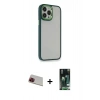 MARSİLYAN™- iPhone 13 Pro Max Kılıf Eksen Doku Prime - Şeffaf 360 Full Body Arka Koruyucu + Rainbow Kamera Lens Koruma Cam - KI