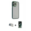 MARSİLYAN™- iPhone 13 Pro Max Kılıf Eksen Doku Prime - Şeffaf 360 Full Body Arka Koruyucu + Rainbow Kamera Lens Koruma Cam - MI