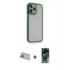 MARSİLYAN™- iPhone 13 Pro Max Kılıf Eksen Doku Prime - Şeffaf 360 Full Body Arka Koruyucu + Rainbow Kamera Lens Koruma Cam - REGD