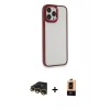 MARSİLYAN™- iPhone 13 Pro Max Kılıf Eksen Doku Prime - Şeffaf Maxco Cam Ekran Koruyucu + Gold Raze Metal Kamera Lens