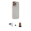MARSİLYAN™- iPhone 13 Pro Max Kılıf Eksen Doku Prime - Şeffaf Maxco Cam Ekran Koruyucu + Pers Alüminyum Kamera Lens - LT
