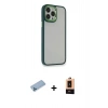 MARSİLYAN™- iPhone 13 Pro Max Kılıf Eksen Doku Prime - Şeffaf Maxco Cam Ekran Koruyucu + Shine Kamera Lens Koruma Cam - MI