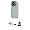 MARSİLYAN™- iPhone 13 Pro Max Kılıf Eksen Doku Prime - Şeffaf Maxco Cam Ekran Koruyucu + Pers Alüminyum Kamera Lens - GD