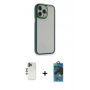 MARSİLYAN™- iPhone 13 Pro Max Kılıf Eksen Doku Prime - Siyah 18D Cam Ekran Koruyucu + Shine Kamera Lens - GD