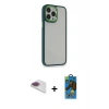 MARSİLYAN™- iPhone 13 Pro Max Kılıf Eksen Doku Prime - Siyah 18D Cam Ekran Koruyucu + Pers Alüminyum Kamera Lens - GI