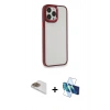 MARSİLYAN™- iPhone 13 Pro Max Kılıf Eksen Doku Prime - Siyah 3D Antistatik Cam Ekran Koruyucu + Pers Alüminyum Kamera Lens - GD