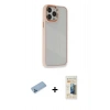 MARSİLYAN™- iPhone 13 Pro Max Kılıf Eksen Doku Prime - Siyah 6D Mat Seramik Hayalet Nano Ekran Koruyucu + Shine Kamera Lens Koruma Cam - MI
