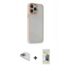 MARSİLYAN™- iPhone 13 Pro Max Kılıf Eksen Doku Prime - Siyah 6D Mat Seramik Hayalet Nano Ekran Koruyucu + Pers Alüminyum Kamera Lens - SABE