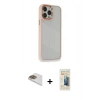 MARSİLYAN™- iPhone 13 Pro Max Kılıf Eksen Doku Prime - Siyah 6D Mat Seramik Hayalet Nano Ekran Koruyucu + Pers Alüminyum Kamera Lens - GD