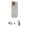 MARSİLYAN™- iPhone 13 Pro Max Kılıf Eksen Doku Prime - Siyah 6D Mat Seramik Hayalet Nano Ekran Koruyucu + Rainbow Kamera Lens Koruma Cam - REGD