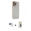MARSİLYAN™- iPhone 13 Pro Max Kılıf Eksen Doku Prime - Siyah 6D Mat Seramik Hayalet Nano Ekran Koruyucu + Pers Alüminyum Kamera Lens - LT