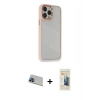 MARSİLYAN™- iPhone 13 Pro Max Kılıf Eksen Doku Prime - Siyah 6D Mat Seramik Hayalet Nano Ekran Koruyucu + Rainbow Kamera Lens Koruma Cam - MI