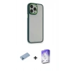MARSİLYAN™- iPhone 13 Pro Max Kılıf Eksen Doku Prime - Siyah Bilvis 5in1 3D Magic Cam Ekran Koruyucu + Mavi Shine Kamera Lens Koruma Cam