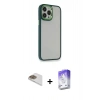 MARSİLYAN™- iPhone 13 Pro Max Kılıf Eksen Doku Prime - Siyah Bilvis 5in1 3D Magic Cam Ekran Koruyucu + Pers Alüminyum Kamera Lens - GD