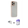 MARSİLYAN™- iPhone 13 Pro Max Kılıf Eksen Doku Prime - Siyah Bilvis 5in1 3D Magic Cam Ekran Koruyucu + Pers Alüminyum Kamera Lens - SABE
