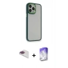 MARSİLYAN™- iPhone 13 Pro Max Kılıf Eksen Doku Prime - Siyah Bilvis 5in1 3D Magic Cam Ekran Koruyucu + Pers Alüminyum Kamera Lens - GI