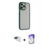 MARSİLYAN™- iPhone 13 Pro Max Kılıf Eksen Doku Prime - Siyah Bilvis 5in1 3D Magic Cam Ekran Koruyucu + Pers Alüminyum Kamera Lens - LT