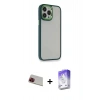 MARSİLYAN™- iPhone 13 Pro Max Kılıf Eksen Doku Prime - Siyah Bilvis 5in1 3D Magic Cam Ekran Koruyucu + Rainbow Kamera Lens Koruma Cam - KI