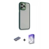 MARSİLYAN™- iPhone 13 Pro Max Kılıf Eksen Doku Prime - Siyah Bilvis 5in1 3D Magic Cam Ekran Koruyucu + Renkli Kamera Lens Koruma Cam - MI