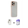 MARSİLYAN™- iPhone 13 Pro Max Kılıf Eksen Doku Prime - Siyah Bilvis 5in1 3D Magic Cam Ekran Koruyucu + Shine Kamera Lens - GD