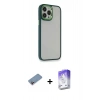 MARSİLYAN™- iPhone 13 Pro Max Kılıf Eksen Doku Prime - Siyah Bilvis 5in1 3D Magic Cam Ekran Koruyucu + Shine Kamera Lens Koruma Cam - PE
