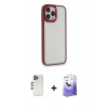 MARSİLYAN™- iPhone 13 Pro Max Kılıf Eksen Doku Prime - Siyah Bilvis 5in1 5D Magic Hayalet Cam Ekran Koruyucu + Shine Kamera Lens - GD