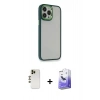 MARSİLYAN™- iPhone 13 Pro Max Kılıf Eksen Doku Prime - Siyah Bilvis 5in1 5D Magic Hayalet Cam Ekran Koruyucu + Shine Kamera Lens - GD