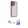 MARSİLYAN™- iPhone 13 Pro Max Kılıf Eksen Doku Prime - Siyah Bilvis 5in1 5D Magic Hayalet Cam Ekran Koruyucu + Pers Alüminyum Kamera Lens - GI