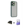 MARSİLYAN™- iPhone 13 Pro Max Kılıf Eksen Doku Prime - Siyah Bilvis 5in1 5D Magic Hayalet Cam Ekran Koruyucu + Raze Metal Kamera Lens - GD