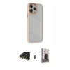 MARSİLYAN™- iPhone 13 Pro Max Kılıf Eksen Doku Prime - Siyah Bilvis Hayalet Cam Ekran Koruyucu + Raze Metal Kamera Lens - GD