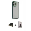 MARSİLYAN™- iPhone 13 Pro Max Kılıf Eksen Doku Prime - Siyah Bilvis Hayalet Cam Ekran Koruyucu + Raze Metal Kamera Lens - GD